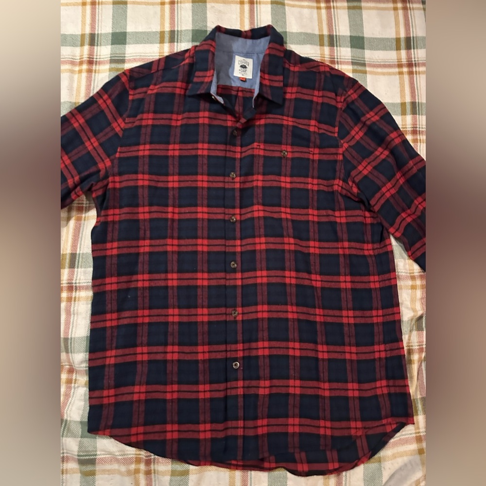 A red and blue flannel